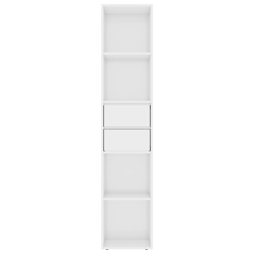 vidaXL Шкаф библиотека, бял гланц, 36x30x171 см, ПДЧ