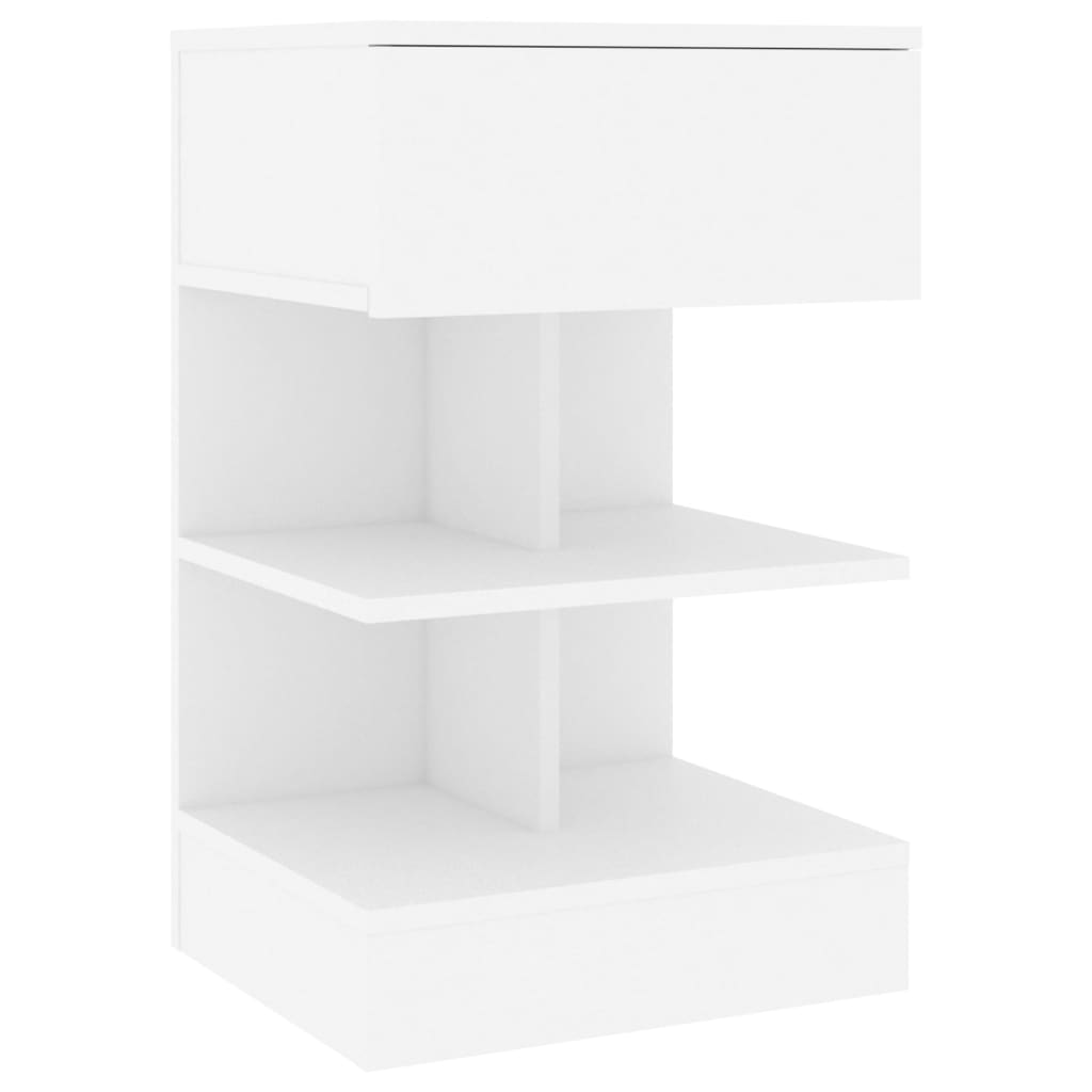 vidaXL Нощни шкафчета, 2 бр, бели, 40x35x65 см, ПДЧ