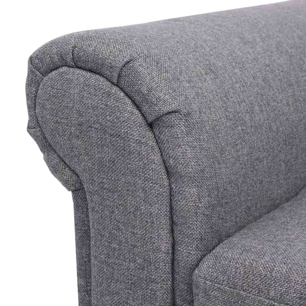vidaXL Разтегателен диван, текстил, сив