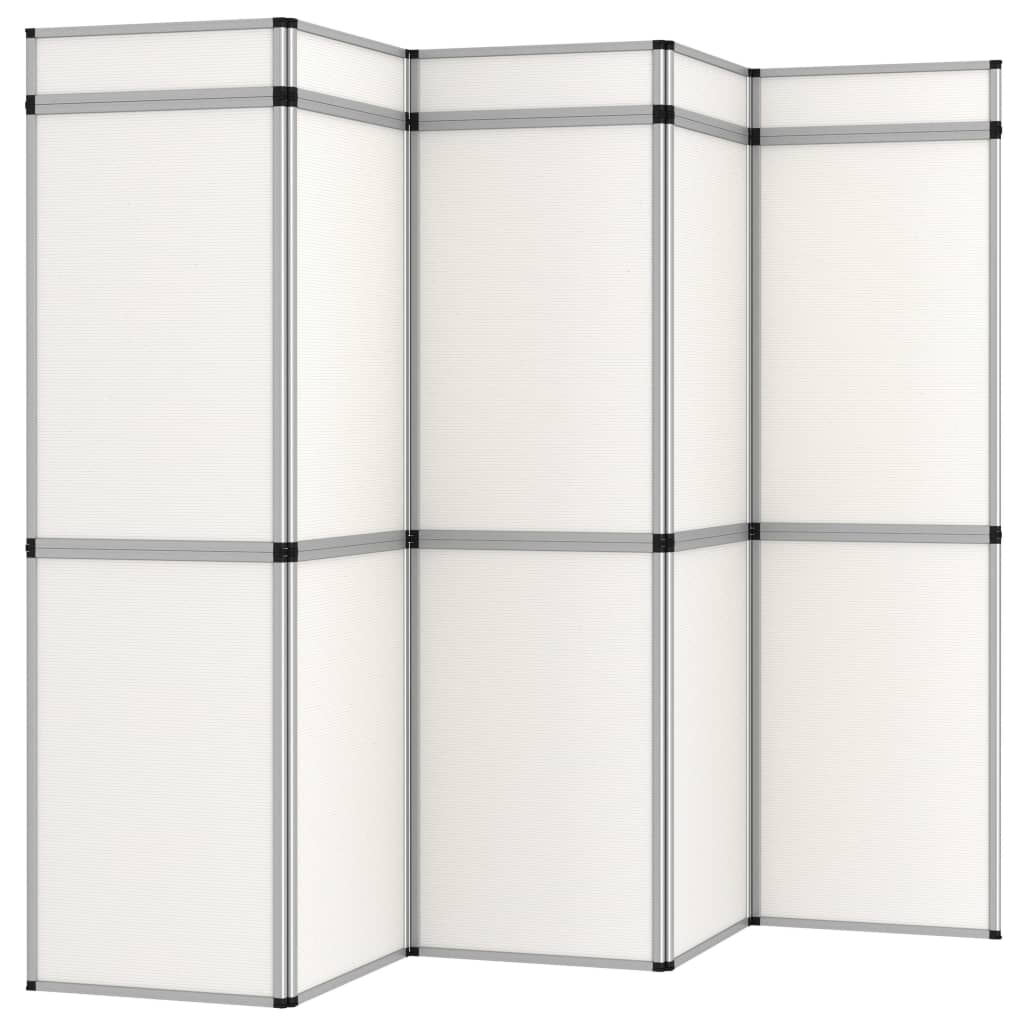 vidaXL Сгъваема експо стена, 15 панела, 302x200 см, бяла