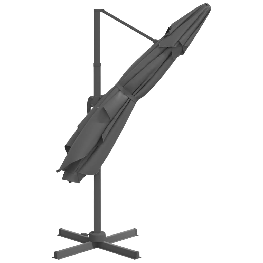 vidaXL Конзолен чадър с алуминиев прът, антрацит, 400x300 см