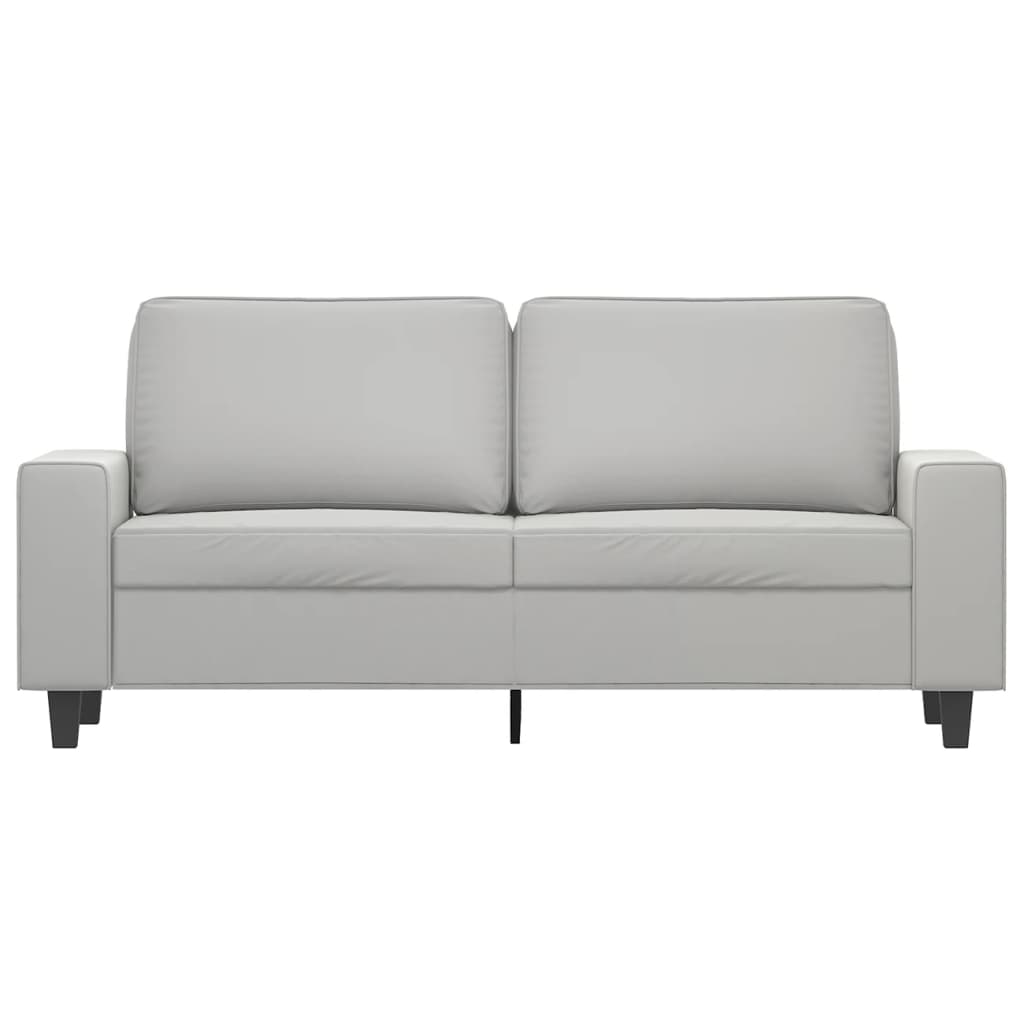 vidaXL 2-местен диван, светлосиво, 140 см, микрофибърен плат