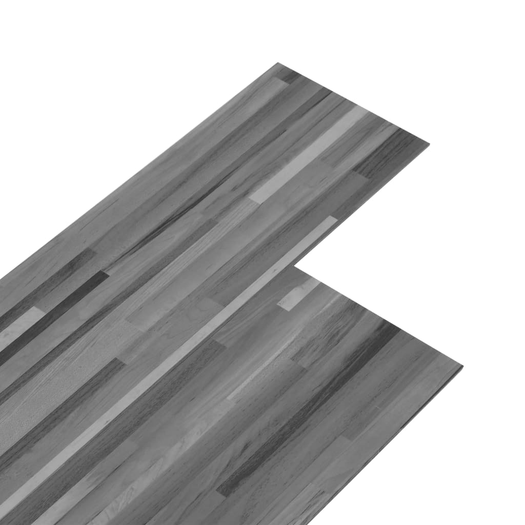 vidaXL PVC подови дъски 4,46 м² 3 мм самозалепващи сиви ивици
