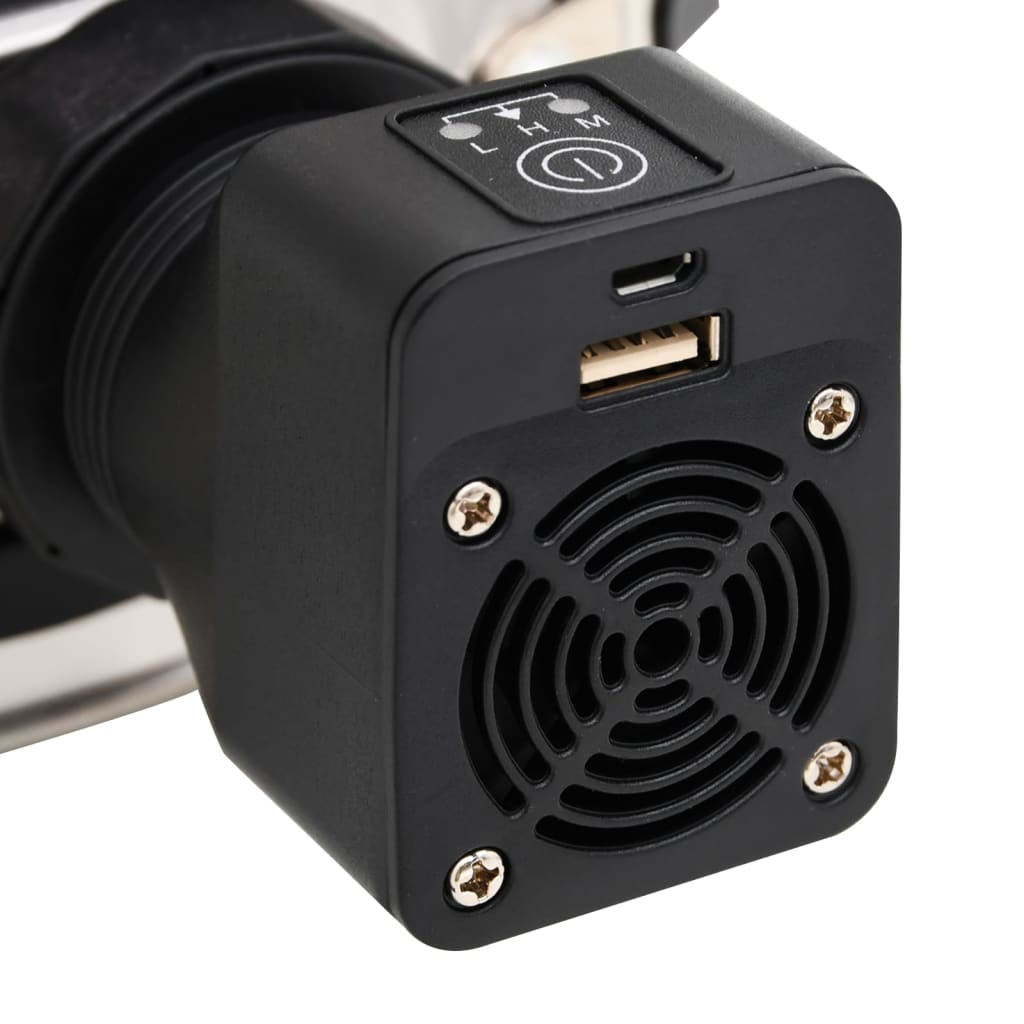 vidaXL Печка на дърва с USB вентилатор сребриста 35,5x26x28 см инокс
