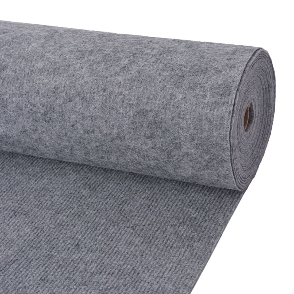 vidaXL Изложбен килим, набразден, 1,2x15 м, сив