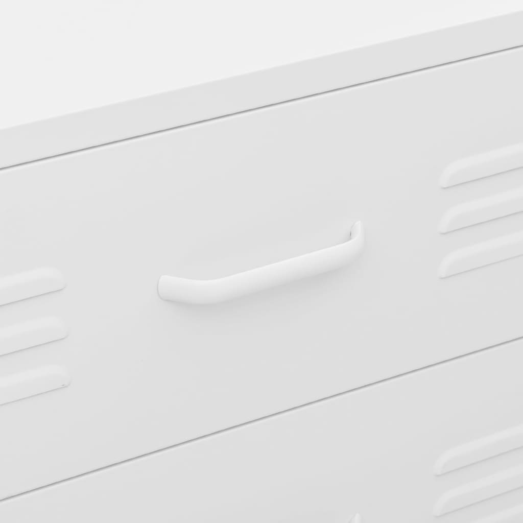 vidaXL Шкаф с чекмеджета, бял, 80х35х101,5 см, стомана