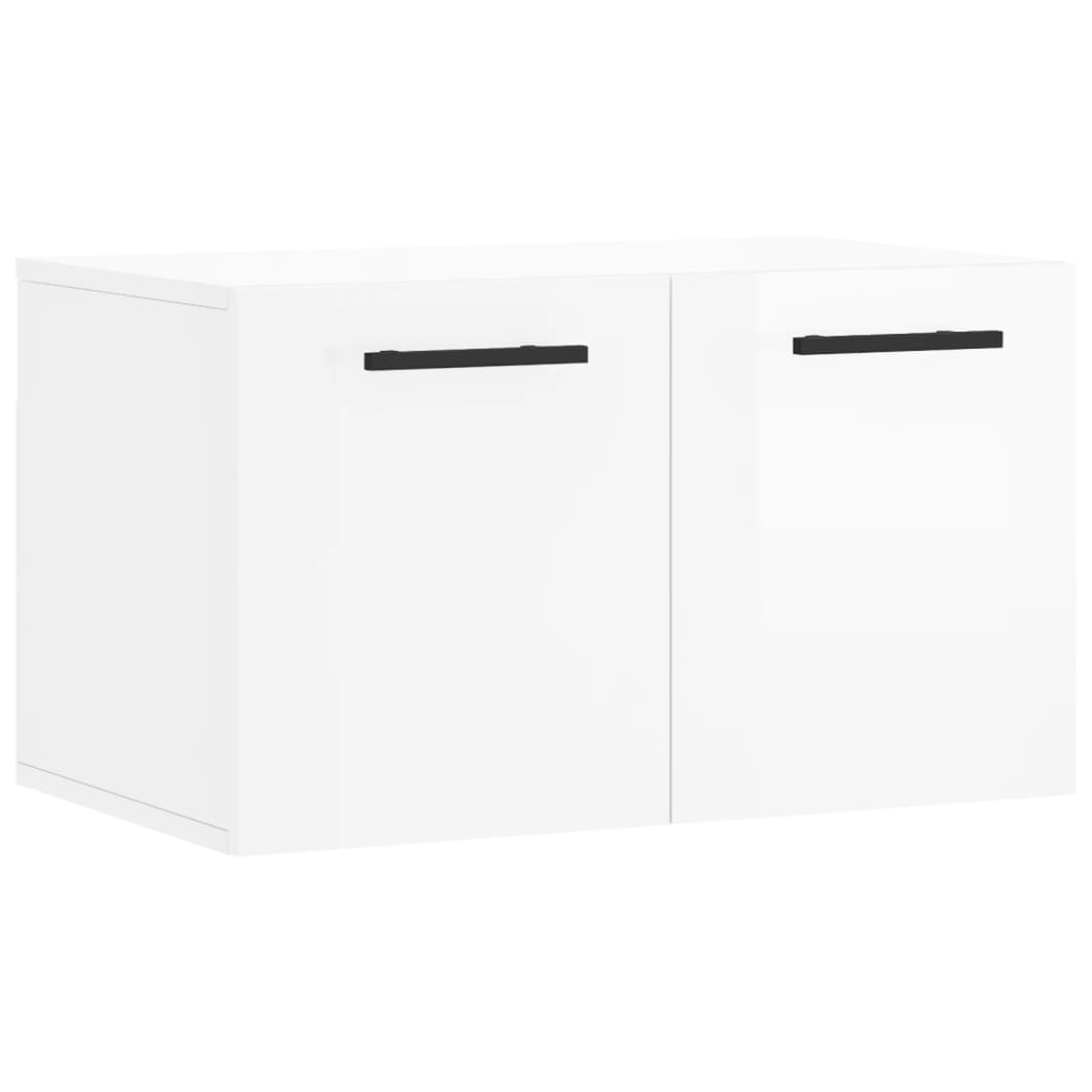 vidaXL Стенен шкаф, бял гланц, 60x36,5x35 см, инженерно дърво