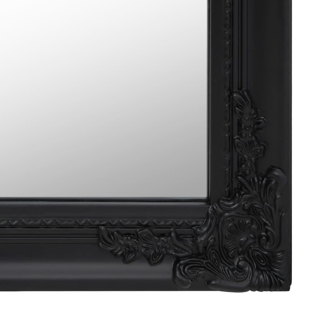 vidaXL Стоящо огледало, черно, 45x180 см