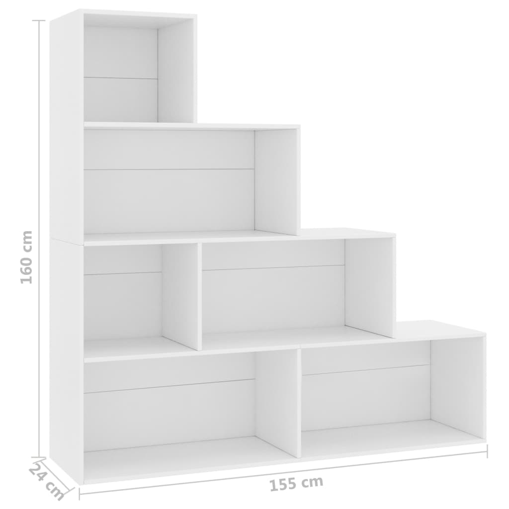 vidaXL Библиотека/разделител за стая, бяла, 155x24x160 см, ПДЧ