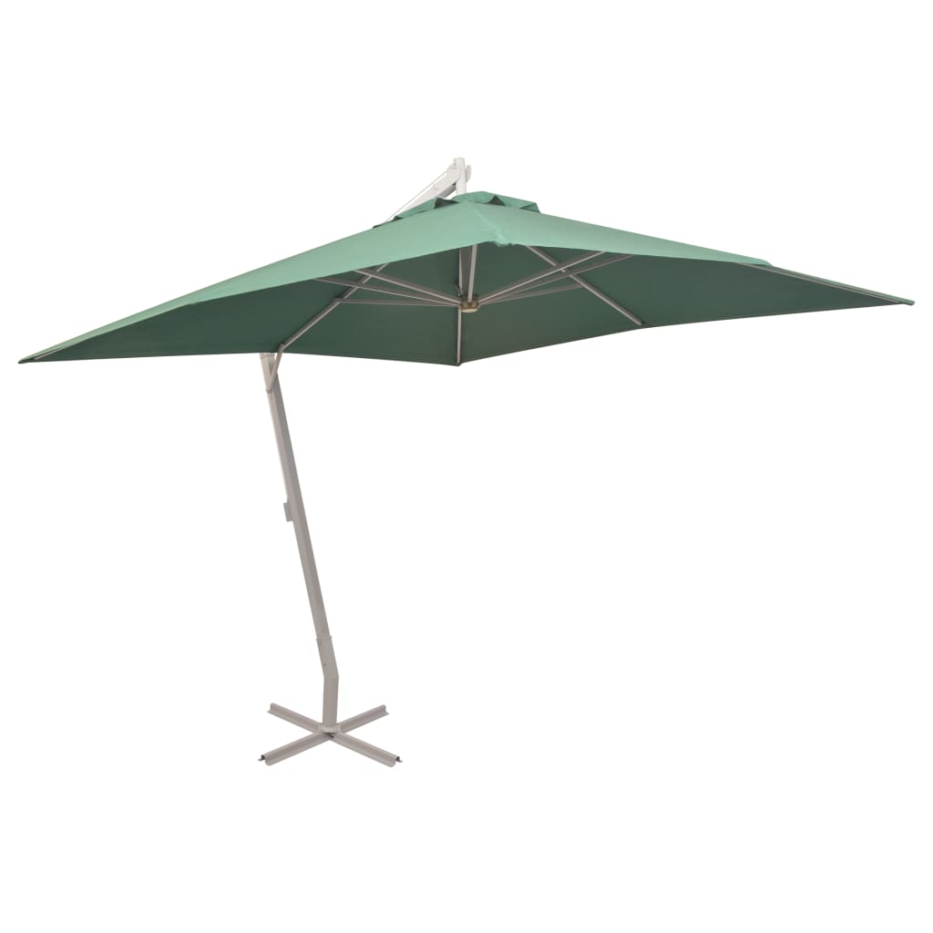 vidaXL Висящ чадър за слънце, 300x300 см, алуминиев прът, зелен