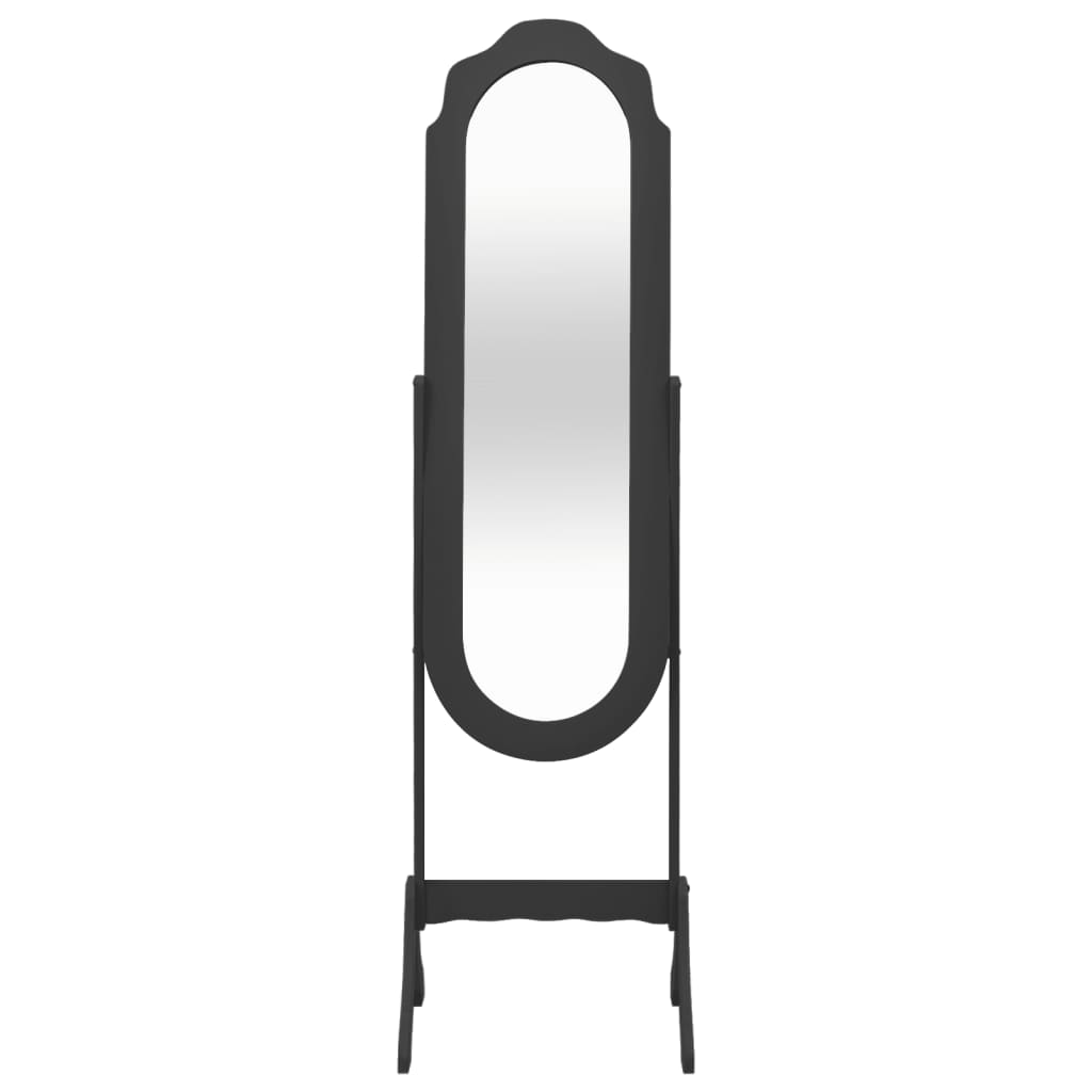 vidaXL Свободностоящо огледало, черно, 46x48x164 см