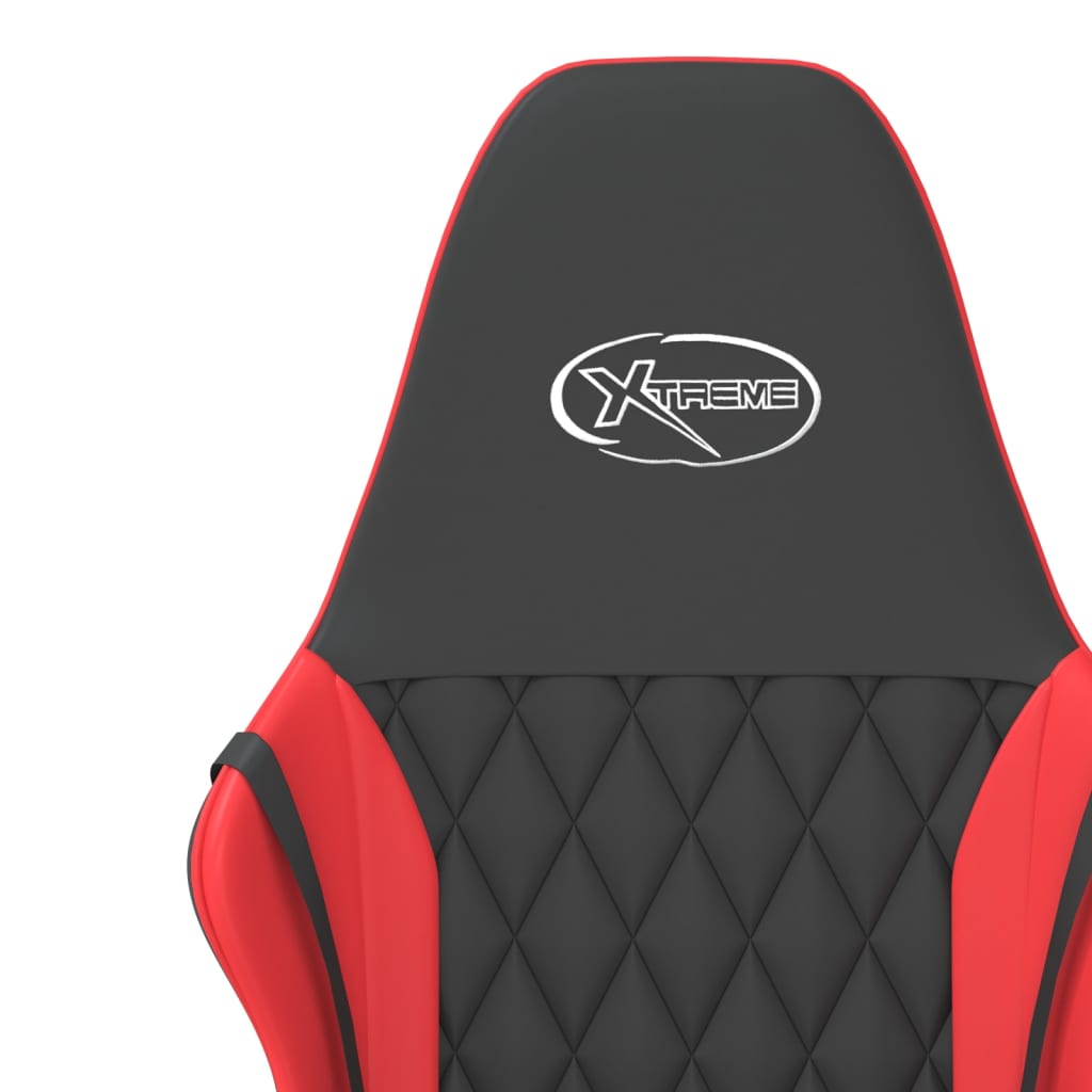 vidaXL Гейминг стол, черно и червено, изкуствена кожа