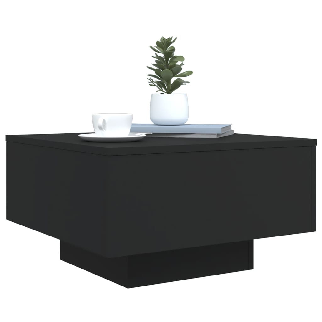 vidaXL Маса за кафе, черна, 55x55x31 см, инженерно дърво