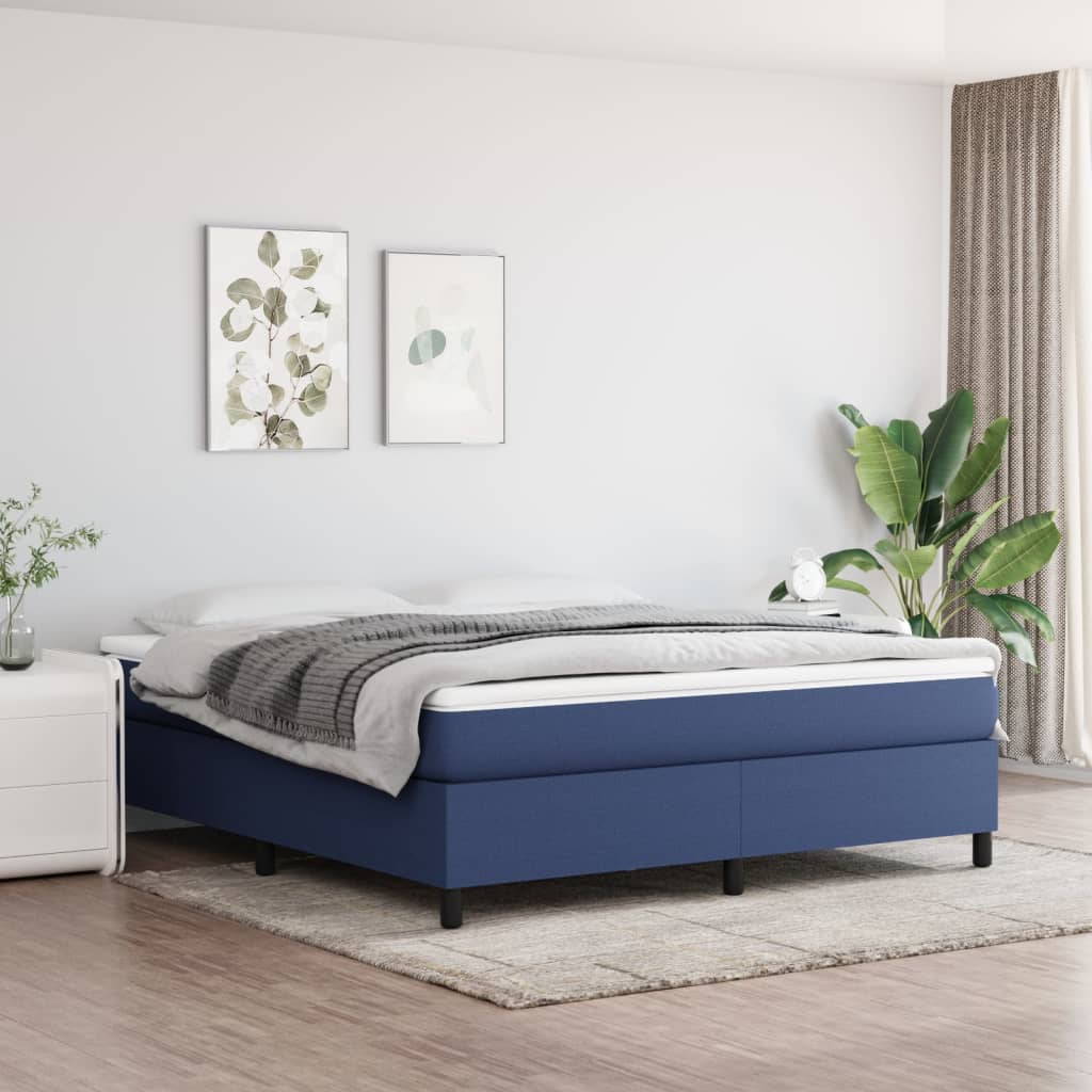 vidaXL Рамка за легло синя 180x200 см плат
