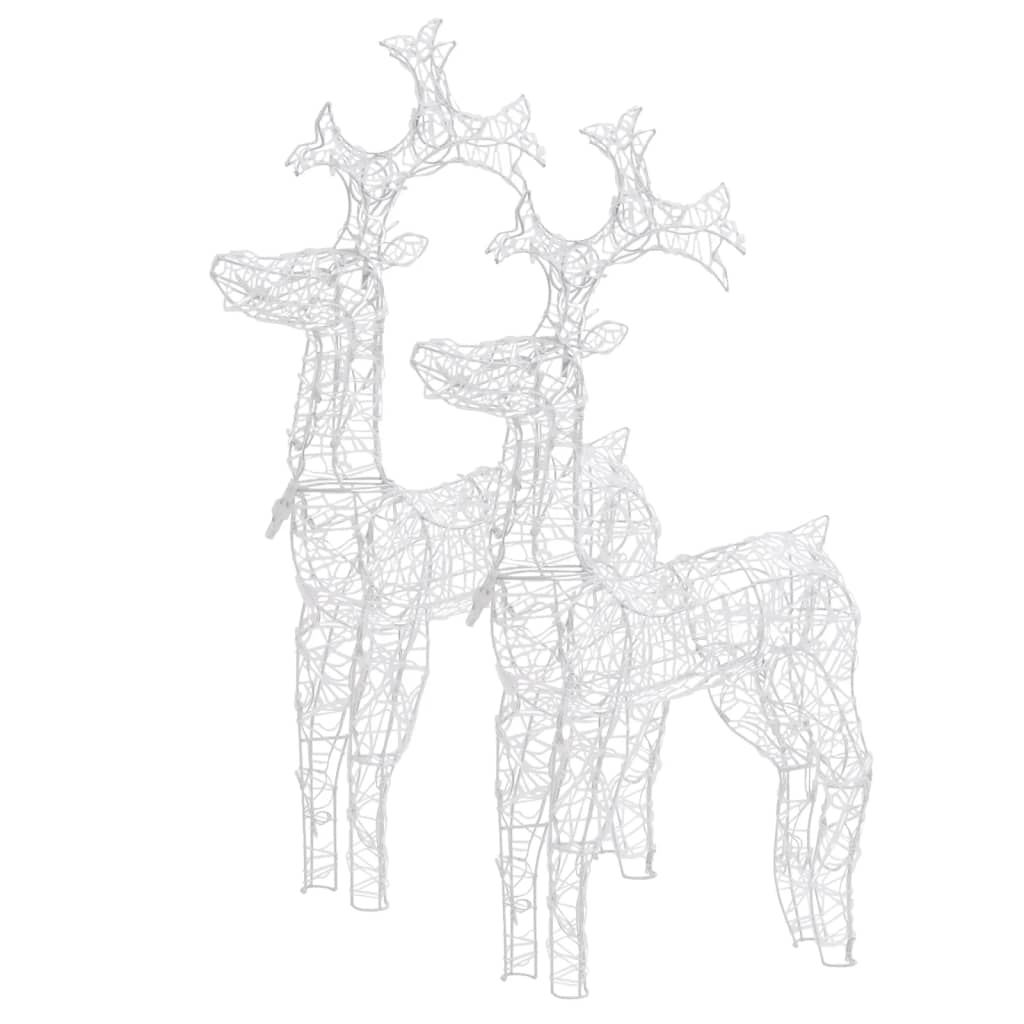 vidaXL Коледна украса северни елени, 2 бр, 60x16x100 см, акрил