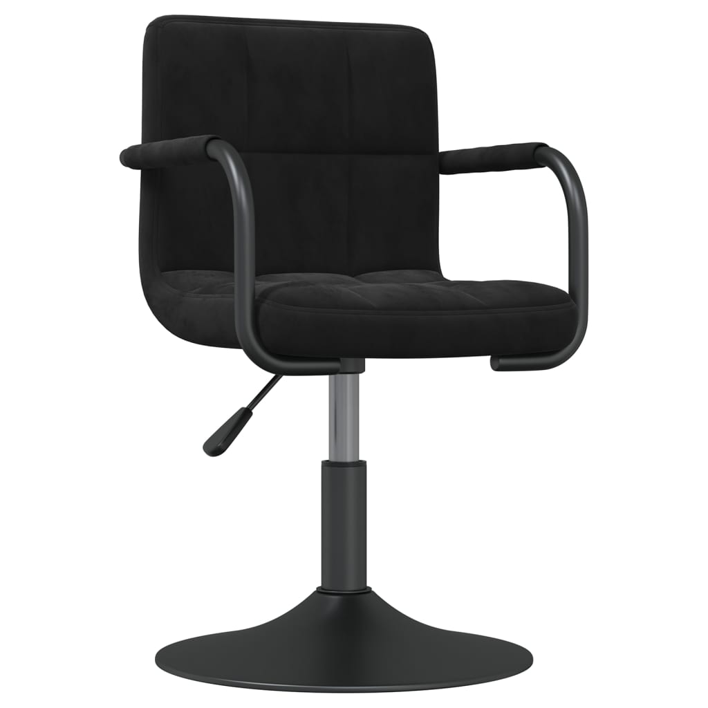 vidaXL Трапезен стол, черен, кадифе