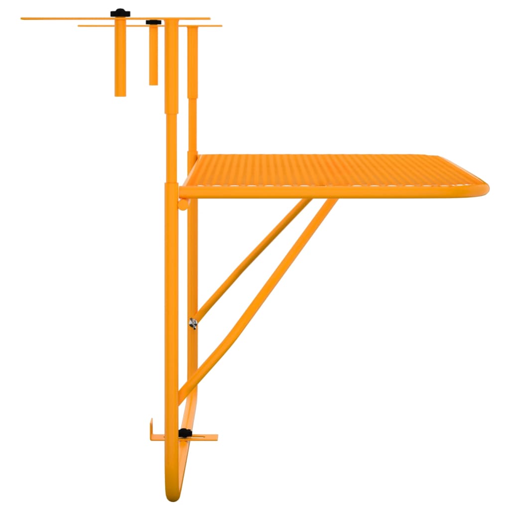 vidaXL Балконска масичка, жълта, 60x40 см, стомана