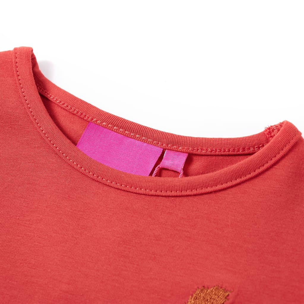 Детска тениска с дълъг ръкав, опушено червено, 92