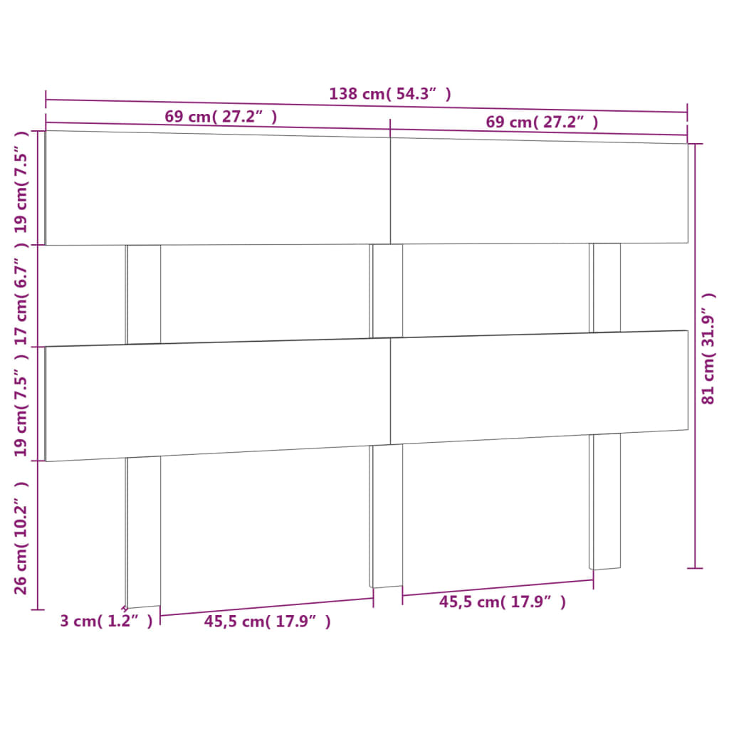 vidaXL Горна табла за легло, меденокафява, 138x3x81 см, бор масив