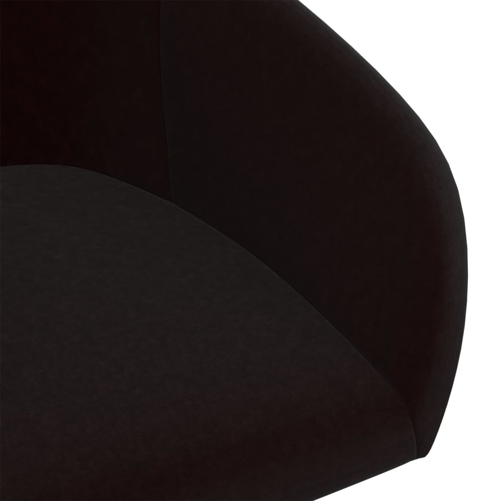 vidaXL Въртящ се трапезен стол, черен, кадифе