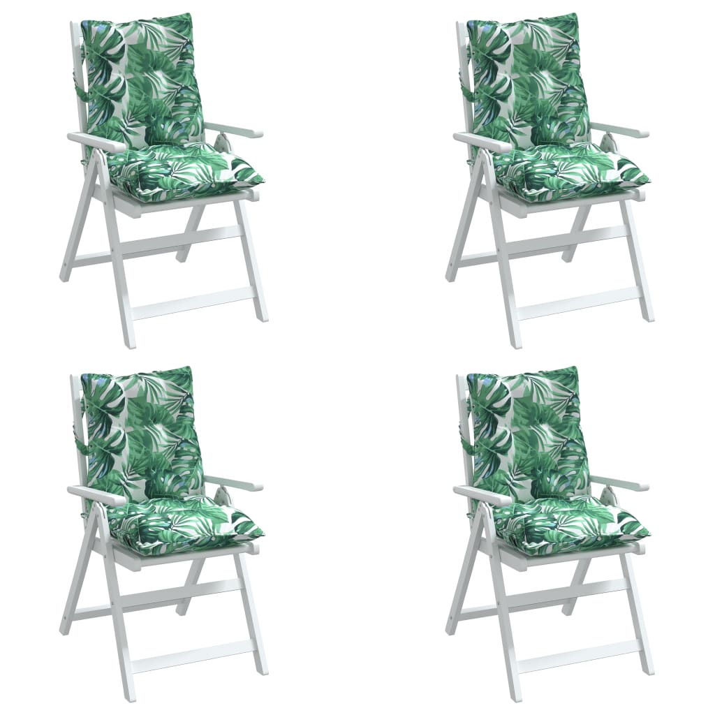 vidaXL Възглавници за стол ниска облегалка 4 бр на листа Оксфорд плат