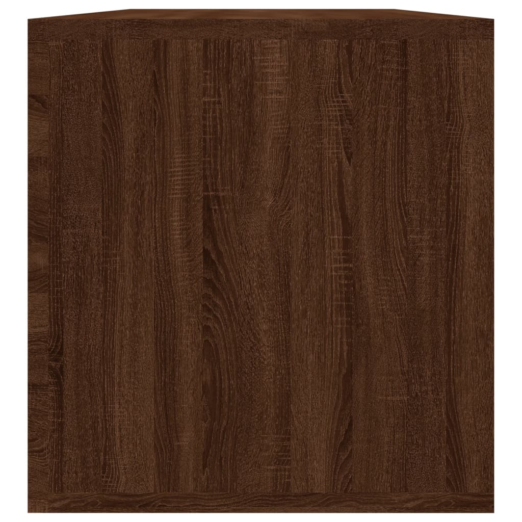 vidaXL Шкаф за винилови плочи, кафяв дъб, 71x34x36 см, инженерно дърво