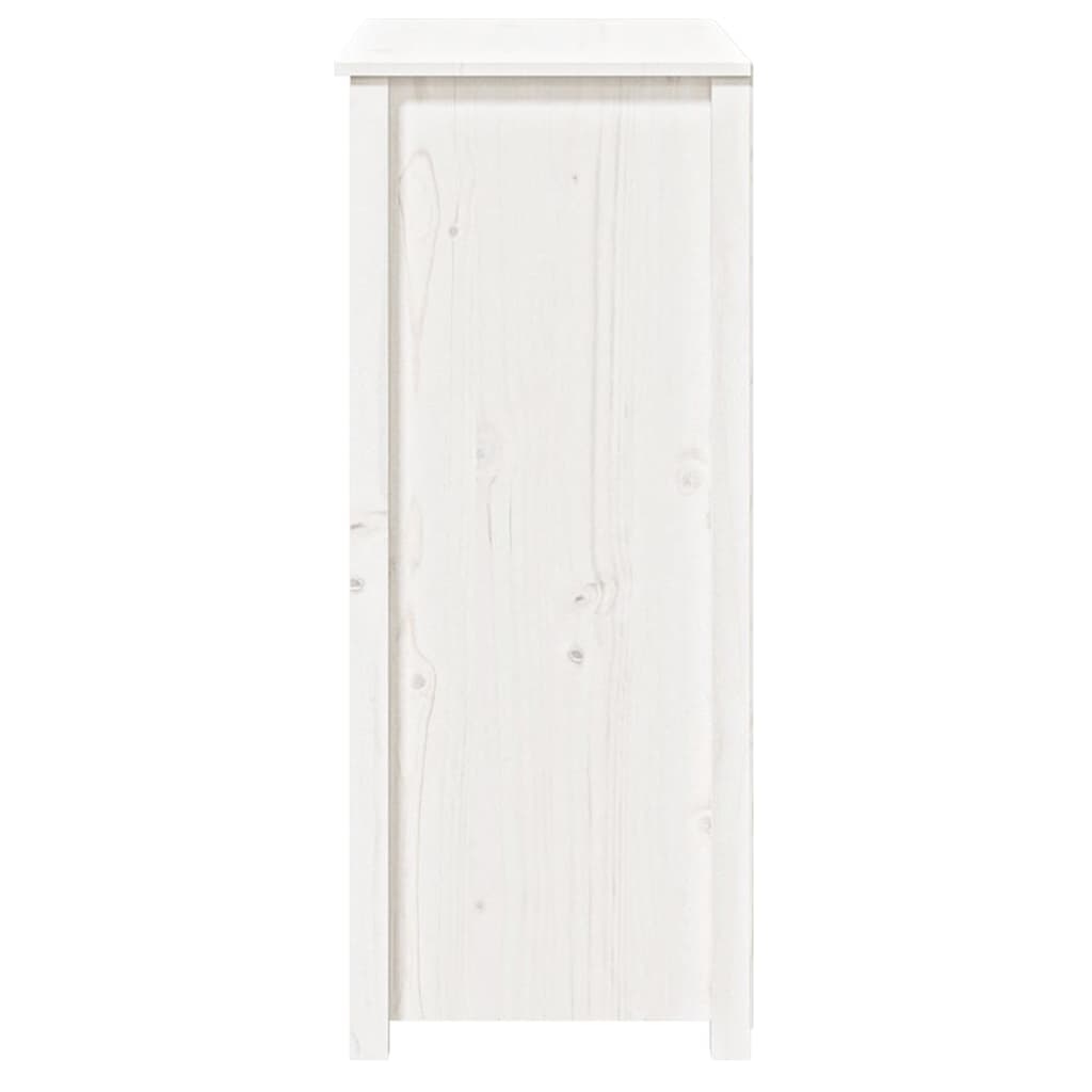 vidaXL Висок шкаф, бял, 83x41,5x100 см, бор масив