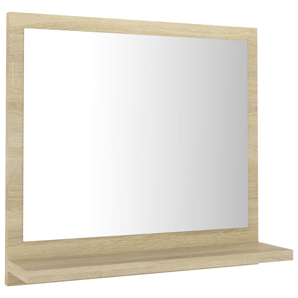 vidaXL Огледало за баня, дъб сонома, 40x10,5x37 см, ПДЧ