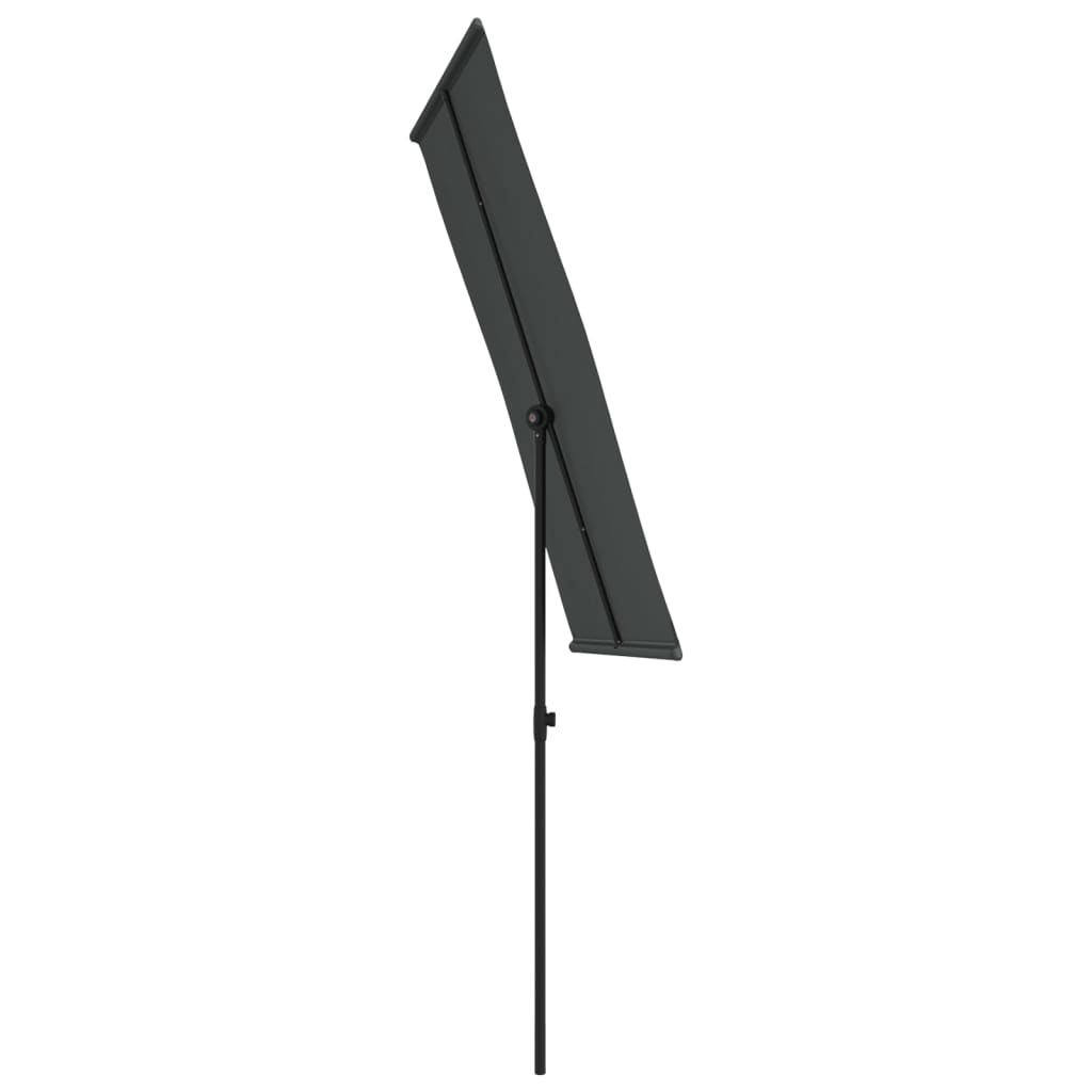 vidaXL Градински чадър с алуминиев прът, 180x110 см, антрацит