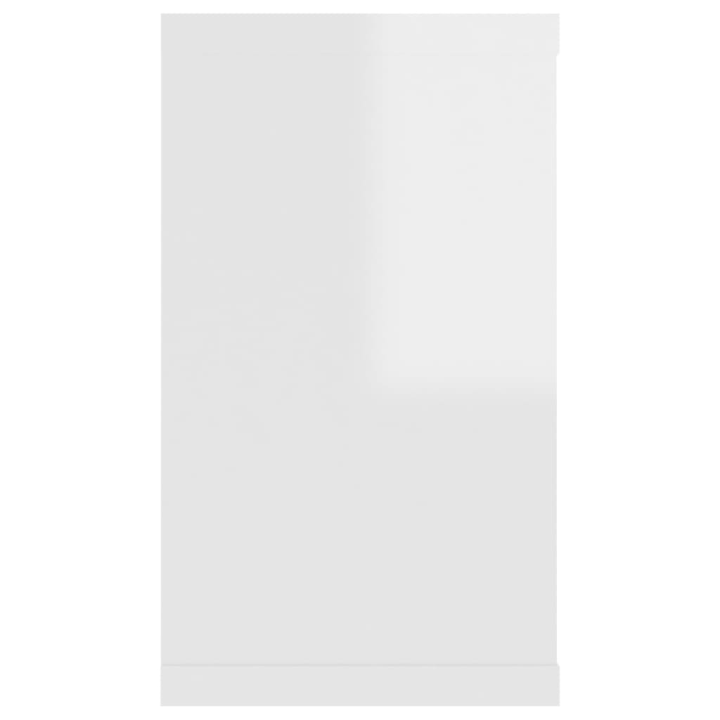vidaXL Стенни кубични рафтове, 2 бр, бял гланц, 80x15x26,5 см, ПДЧ