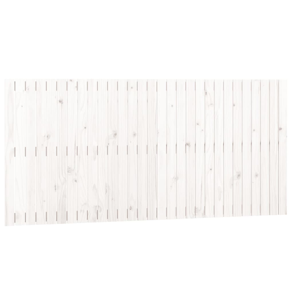 vidaXL Стенна табла за спалня, бяла, 185x3x90 см, борово дърво масив
