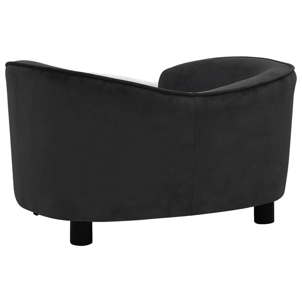 vidaXL Кучешки диван, черен, 69x49x40 см, плюш