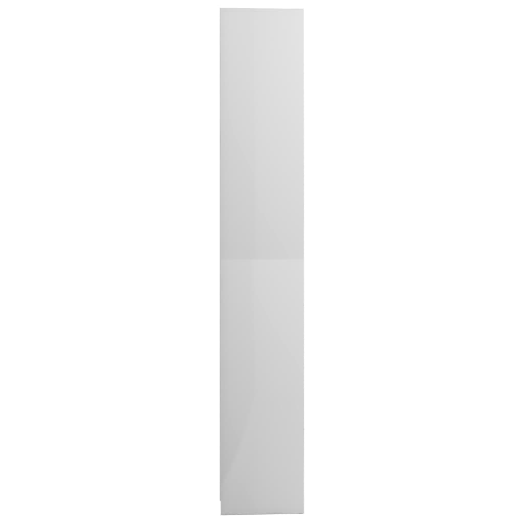vidaXL Шкаф за баня, бял гланц, 30x30x183,5 см, ПДЧ