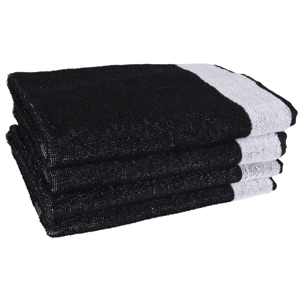 vidaXL Комплект кърпи от 12 части, черен, памук