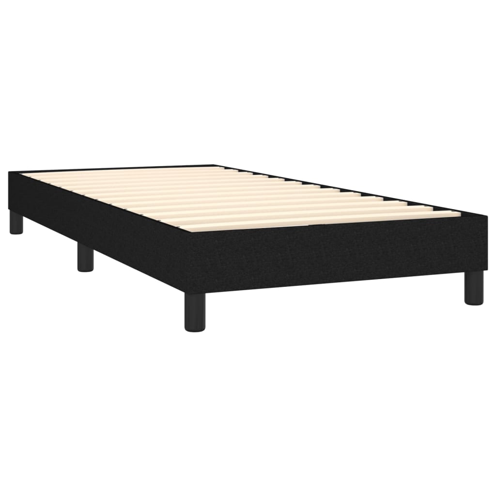 vidaXL Боксспринг легло с матрак, черна, 90x190 см, плат