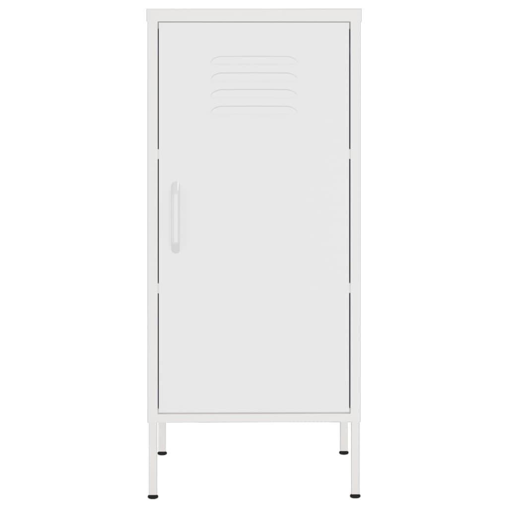 vidaXL Шкаф за съхранение, бял, 42,5x35x101,5 см, стомана