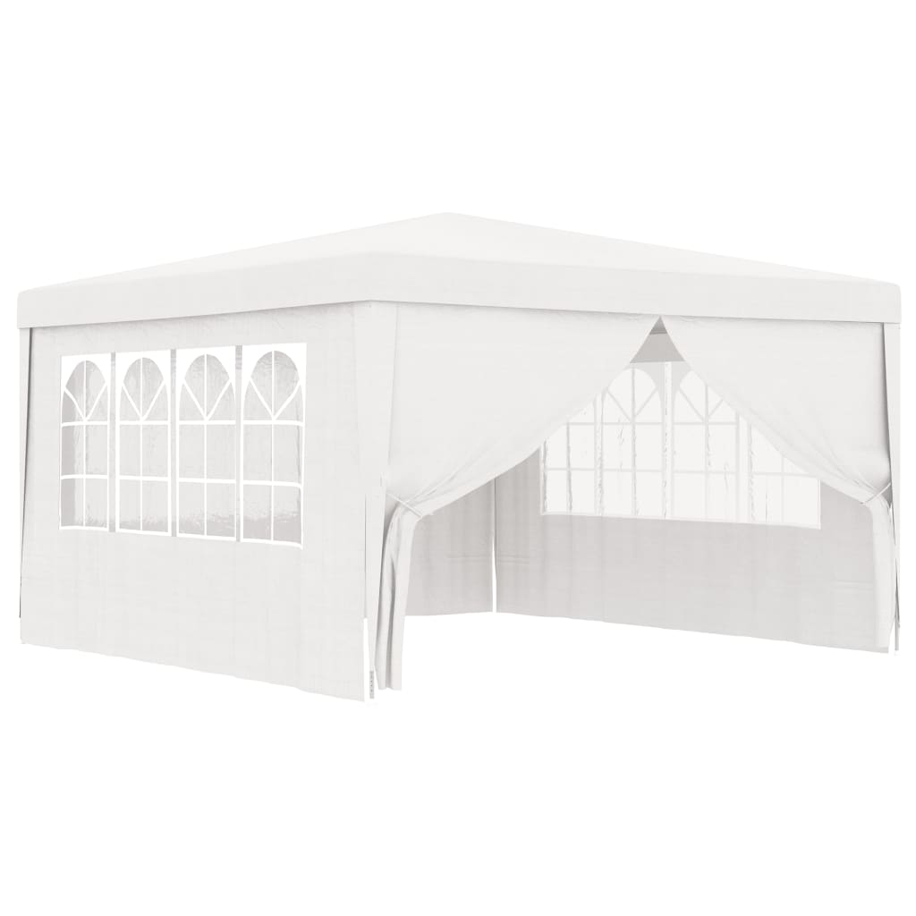 vidaXL Професионална парти шатра със стени 4x4 м бяла 90 г/м²