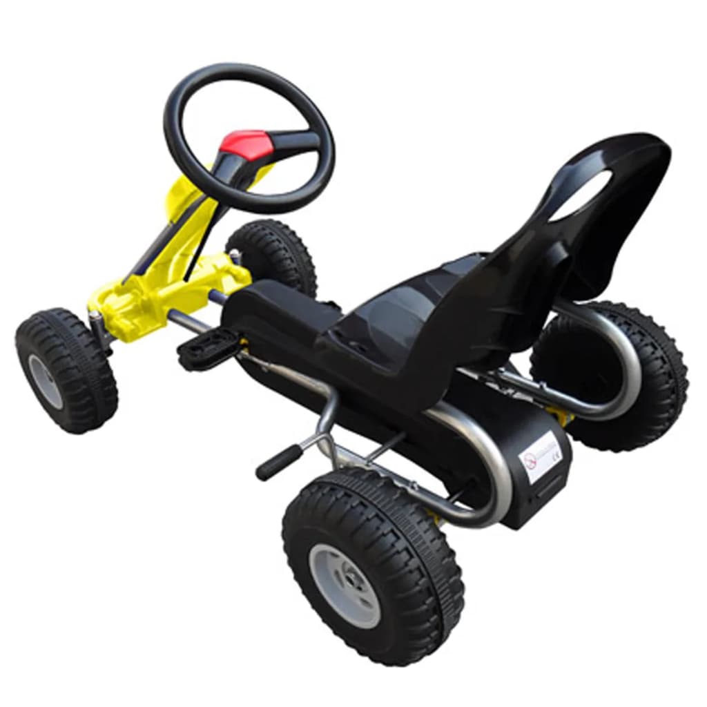 vidaXL Детски картинг с педали, цвят жълт