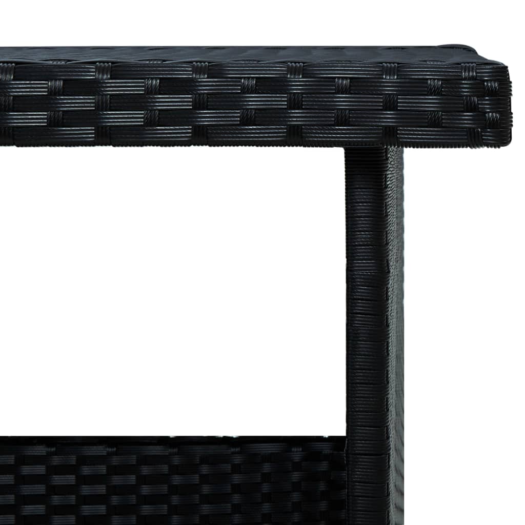 vidaXL Градински комплект с възглавници, 6 части, полиратан, черен