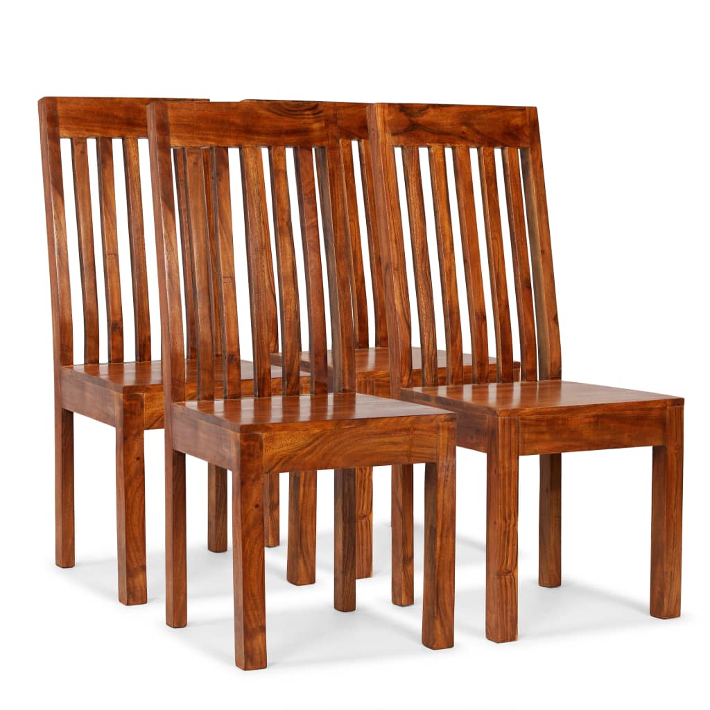 vidaXL Трапезни столове, 4 бр, масивно дърво с модерен финиш шишам
