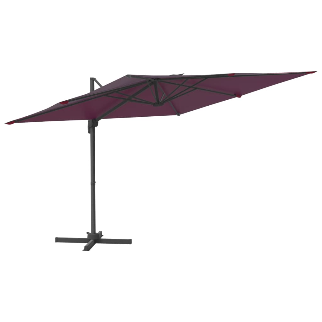 vidaXL LED конзолен чадър, червено бордо, 400x300 см