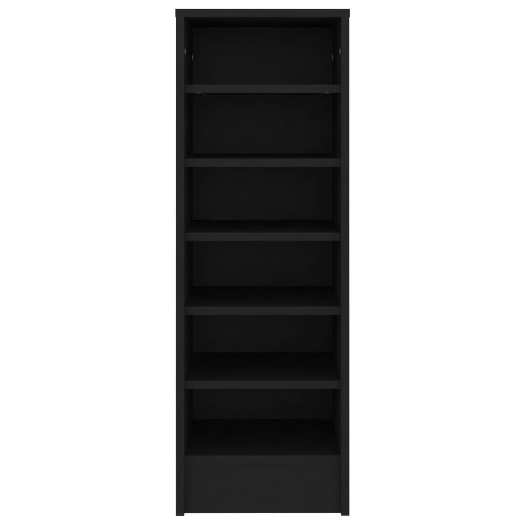 vidaXL Шкаф за обувки, черен, 31,5x35x90 см, ПДЧ