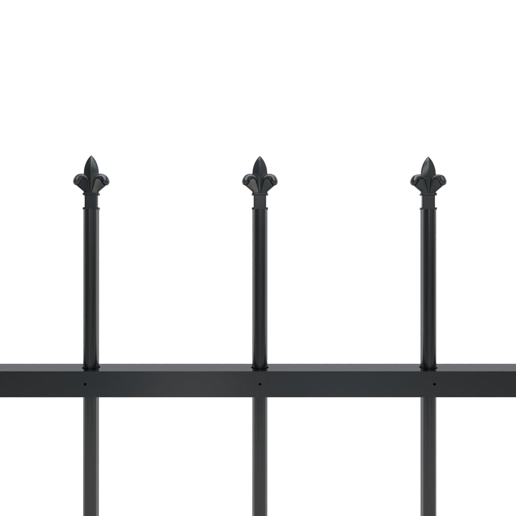 vidaXL Градинска ограда с пики, стомана, 15,3x0,6 м, черна