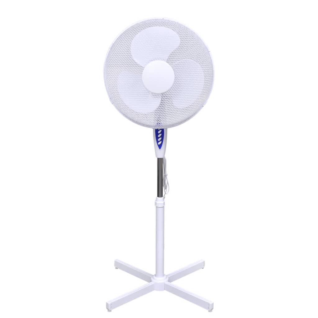 Бял осцилиращ вентилатор, регулируема височина и наклон 60 W