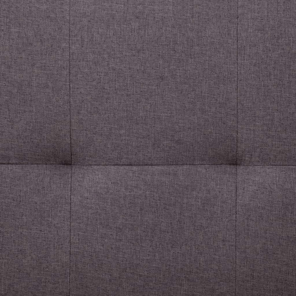 vidaXL Разтегателен диван с две възглавници, таупе, полиестер