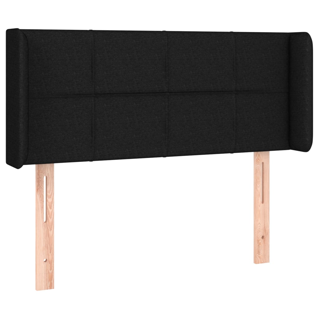 vidaXL Горна табла за легло, черна, 83x16x78/88 см, плат