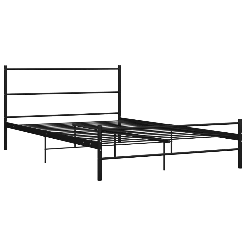 vidaXL Рамка за легло, черна, метал, 120x200 cм