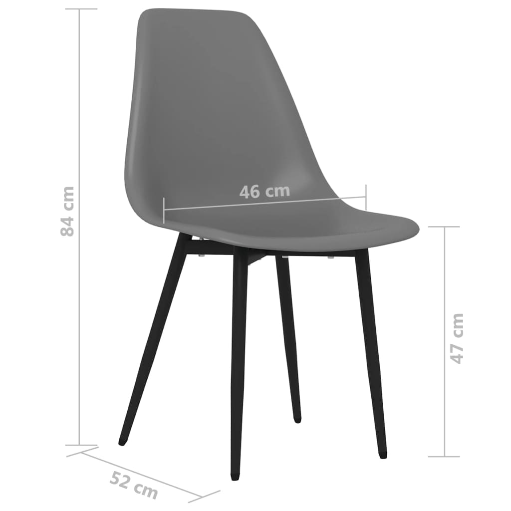 vidaXL Трапезни столове, 4 бр, сиви, PP