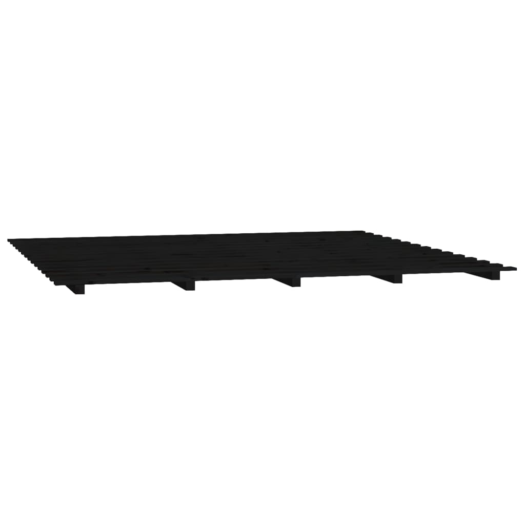 vidaXL Рамка за легло, черна, 160х200 см, бор масив