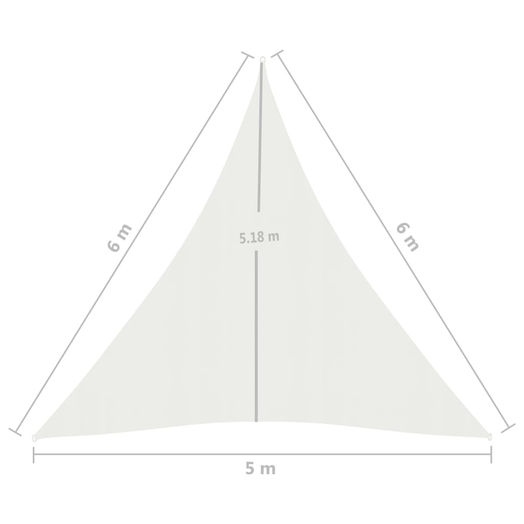 vidaXL Платно-сенник, 160 г/м², бяло, 5x6x6 м, HDPE